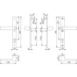 Maner usa termopan, Hoppe Toulon, exterior, 92 x 30 mm, material aluminiu, culoare argintiu F1