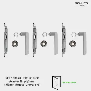 Set 3 cremaliere Schuco AvanTec SimplySmart deschidere stanga