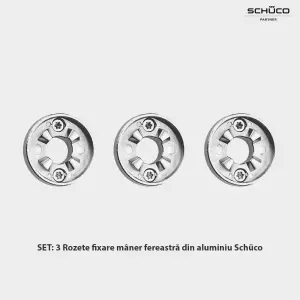 Set 3 Rozete Schüco pentru mânere de ferestre și uși din aluminiu