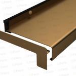 Capac lateral tip L pentru glaf aluminiu premium 360mm bronz deschis stânga