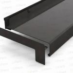 Capac lateral tip L pentru glaf aluminiu premium 195mm maro dreapta