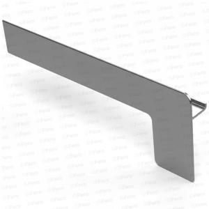 Capac lateral tip L pentru glaf aluminiu premium 225mm argintiu stânga