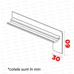 Capac lateral tip L pentru glaf aluminiu premium 360mm bronz deschis stânga